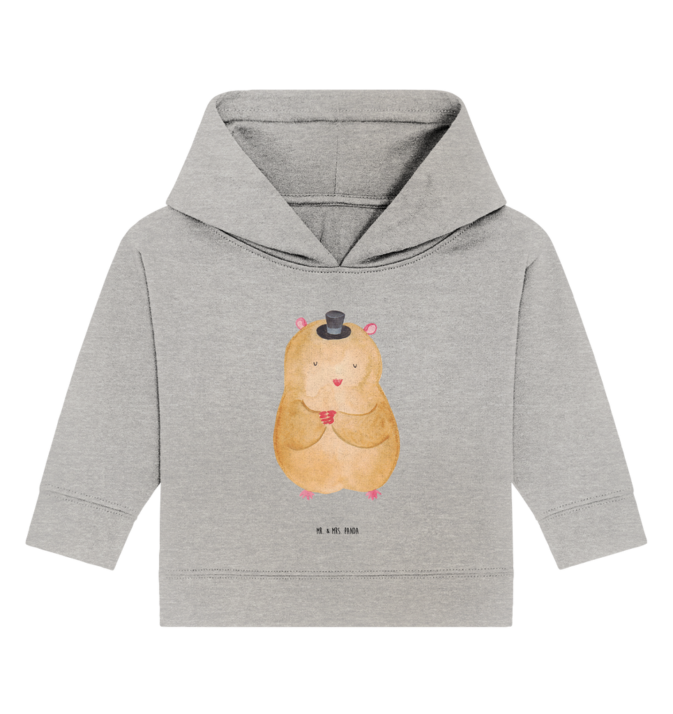 Organic Baby Hoodie Hamster mit Hut Baby Kapuzenshirt, Baby Kapuzensweatshirt, Baby Hoodie, Baby Pullover, Tiermotive, Gute Laune, lustige Sprüche, Tiere, Hamster, Hut, Magier, Zylinder, Zwerghamster, Zauberer, Houdini