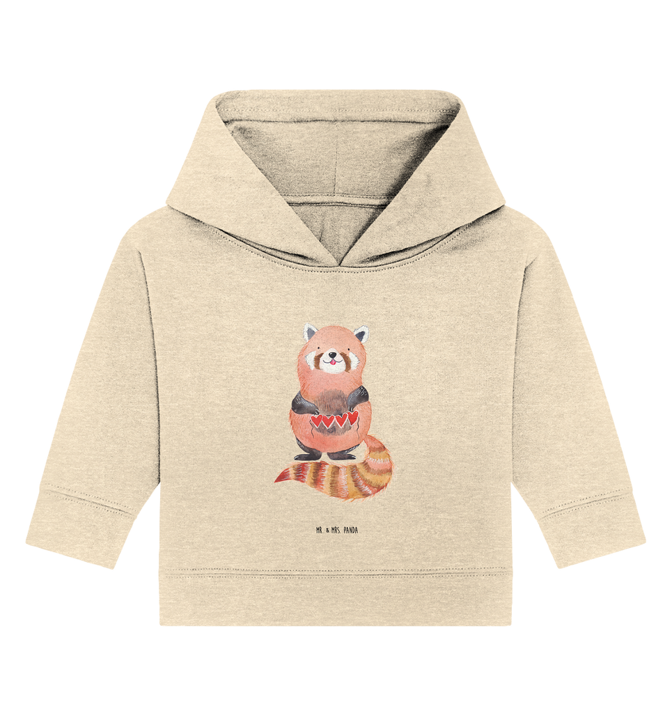 Organic Baby Hoodie Roter Panda Baby Kapuzenshirt, Baby Kapuzensweatshirt, Baby Hoodie, Baby Pullover, Tiermotive, Gute Laune, lustige Sprüche, Tiere, Panda, Liebe, Rot, Herz, Liebling, Lieblingsmensch