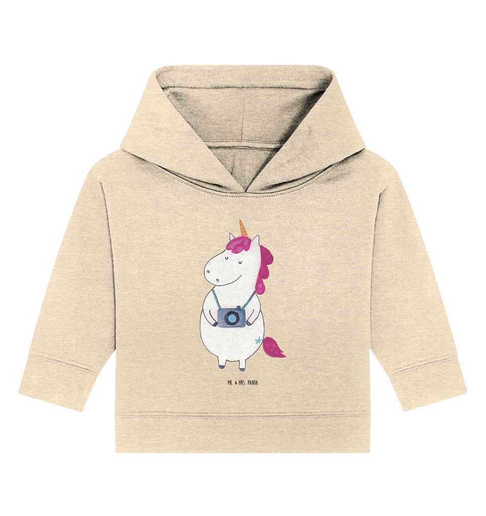 Organic Baby Hoodie Einhorn Fotograf Baby Kapuzenshirt, Baby Kapuzensweatshirt, Baby Hoodie, Baby Pullover, Einhorn, Einhörner, Einhorn Deko, Pegasus, Unicorn, Fotograf, Fotografie, Kamera, Reisen, Weltreise, Weltenbummler, Urlaub, Tourist, Kurztrip, Reise, Städtereise