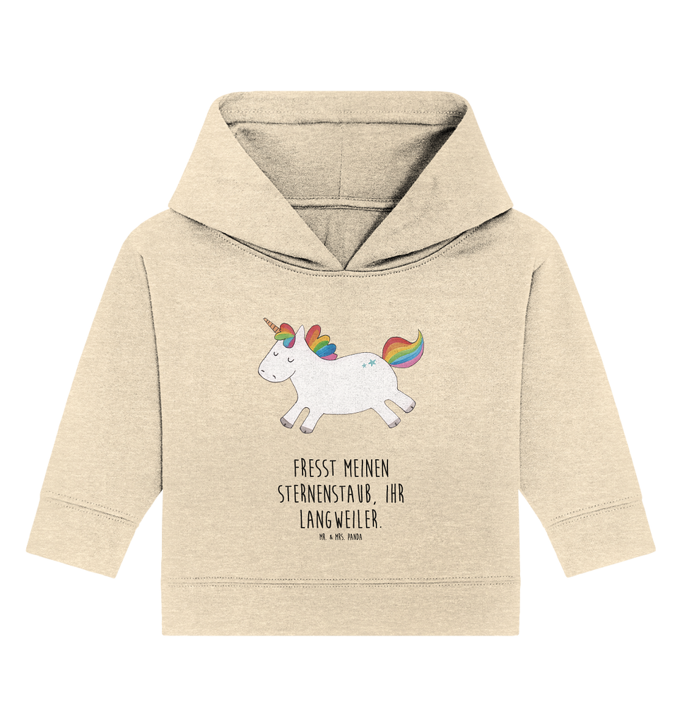 Organic Baby Hoodie Einhorn Happy Baby Kapuzenshirt, Baby Kapuzensweatshirt, Baby Hoodie, Baby Pullover, Einhorn, Einhörner, Einhorn Deko, Pegasus, Unicorn, glücklich, fröhlich, Spaß, Freude, Lebensfreude, witzig, spannend, Lächeln, Lachen