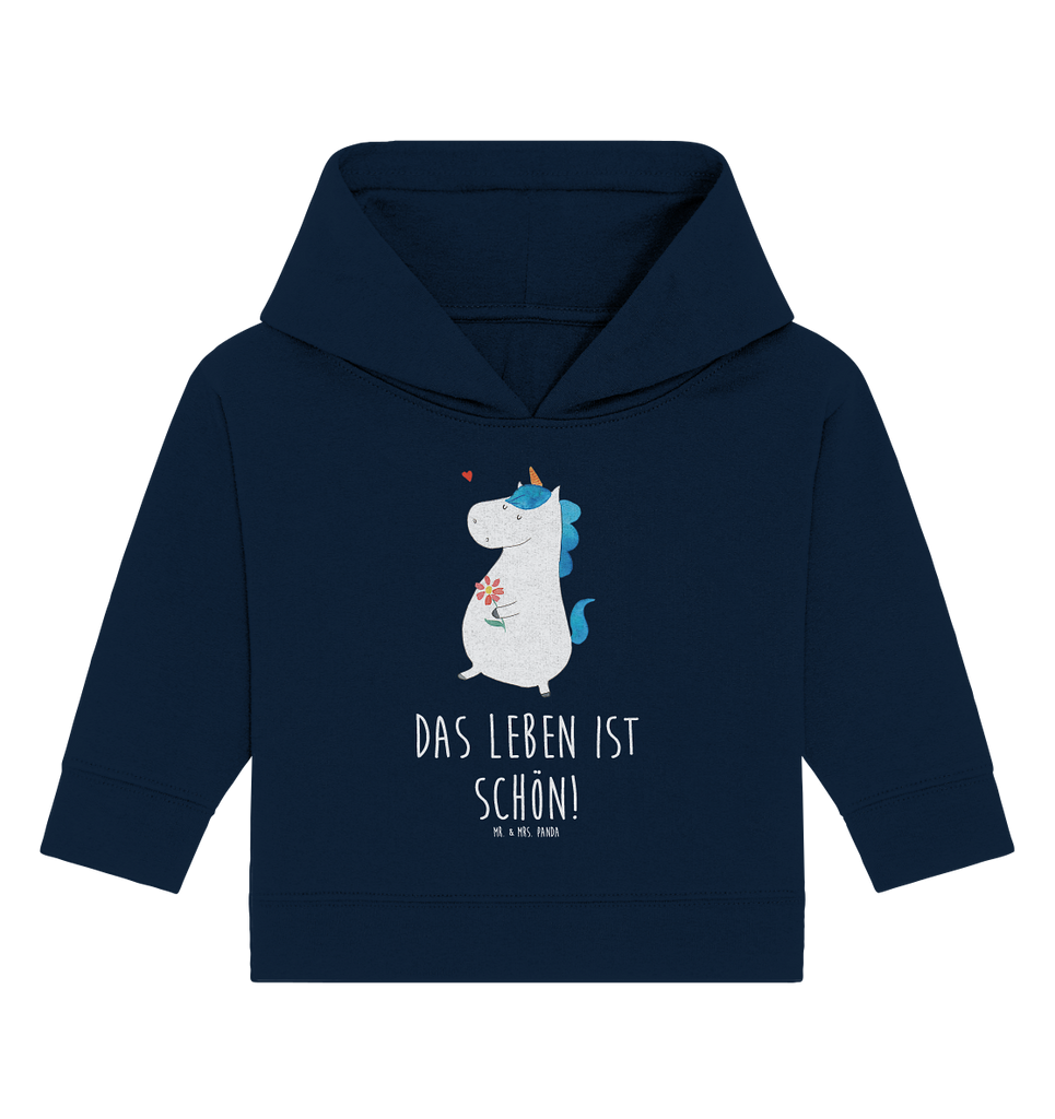 Organic Baby Hoodie Einhorn Spaziergang Baby Kapuzenshirt, Baby Kapuzensweatshirt, Baby Hoodie, Baby Pullover, Einhorn, Einhörner, Einhorn Deko, Pegasus, Unicorn, Glitzer, Blumen, Spaziergang, Motivation, Gute Laune, Freude, Freundin, Mutter, Schwester