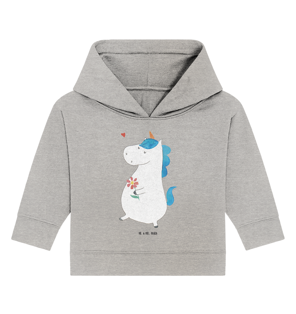 Organic Baby Hoodie Einhorn Spaziergang Baby Kapuzenshirt, Baby Kapuzensweatshirt, Baby Hoodie, Baby Pullover, Einhorn, Einhörner, Einhorn Deko, Pegasus, Unicorn, Glitzer, Blumen, Spaziergang, Motivation, Gute Laune, Freude, Freundin, Mutter, Schwester