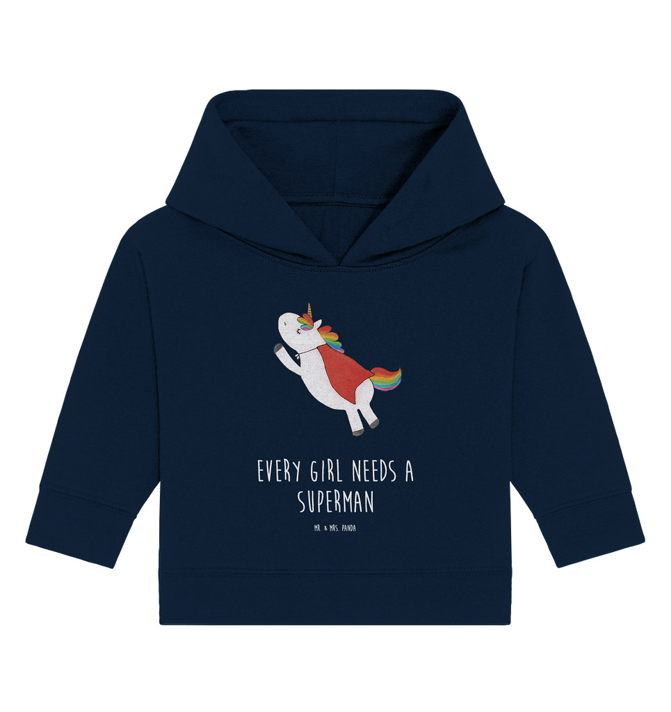 Organic Baby Hoodie Einhorn Super Baby Kapuzenshirt, Baby Kapuzensweatshirt, Baby Hoodie, Baby Pullover, Einhorn, Einhörner, Einhorn Deko, Pegasus, Unicorn, Traummann, Superheld, Held, Freundin, Geschenk, Girl, Mädchen