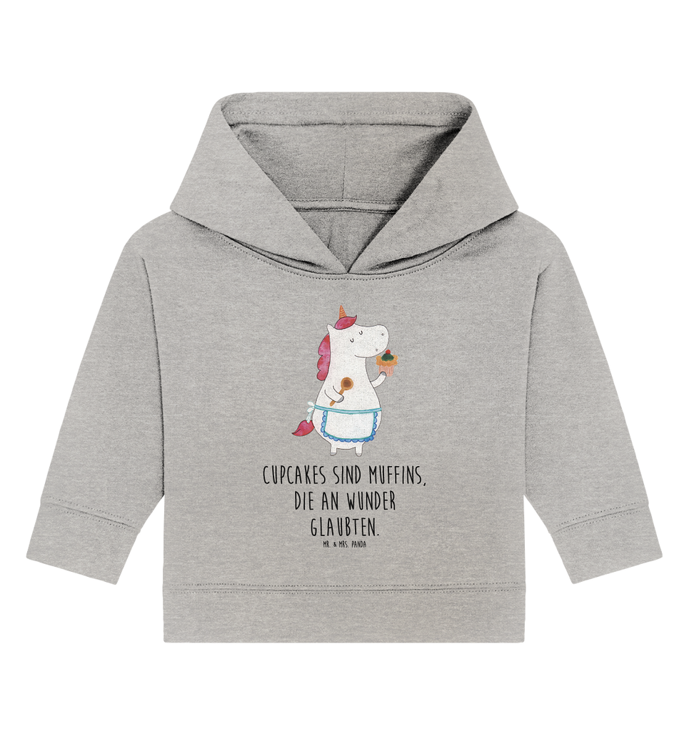 Organic Baby Hoodie Einhorn Küchenfee Baby Kapuzenshirt, Baby Kapuzensweatshirt, Baby Hoodie, Baby Pullover, Einhorn, Einhörner, Einhorn Deko, Pegasus, Unicorn, backen, Muffin, Motivation, Träumer, träumen, Bäckerin, Hobbykoch, Koch, Torte, Kuchen