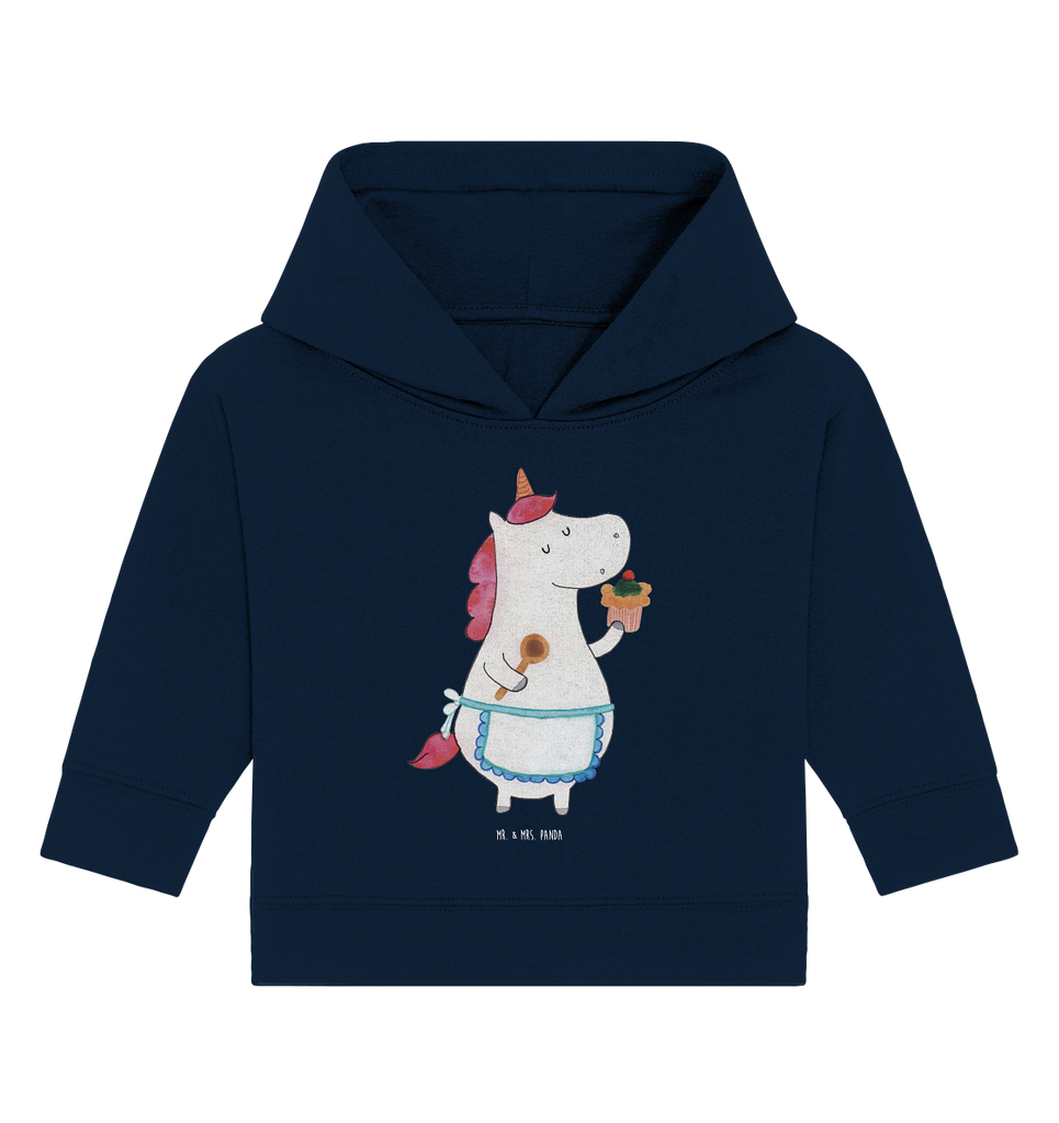Organic Baby Hoodie Einhorn Küchenfee Baby Kapuzenshirt, Baby Kapuzensweatshirt, Baby Hoodie, Baby Pullover, Einhorn, Einhörner, Einhorn Deko, Pegasus, Unicorn, backen, Muffin, Motivation, Träumer, träumen, Bäckerin, Hobbykoch, Koch, Torte, Kuchen