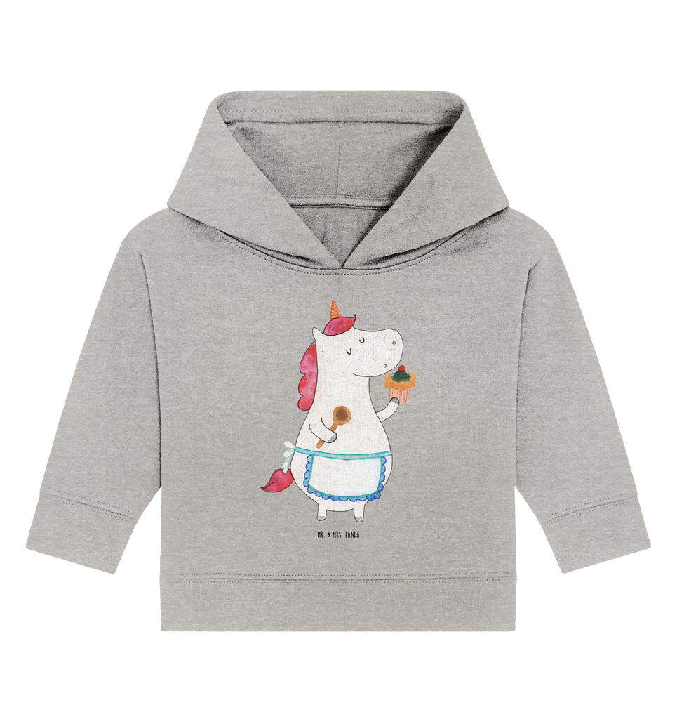 Organic Baby Hoodie Einhorn Küchenfee Baby Kapuzenshirt, Baby Kapuzensweatshirt, Baby Hoodie, Baby Pullover, Einhorn, Einhörner, Einhorn Deko, Pegasus, Unicorn, backen, Muffin, Motivation, Träumer, träumen, Bäckerin, Hobbykoch, Koch, Torte, Kuchen
