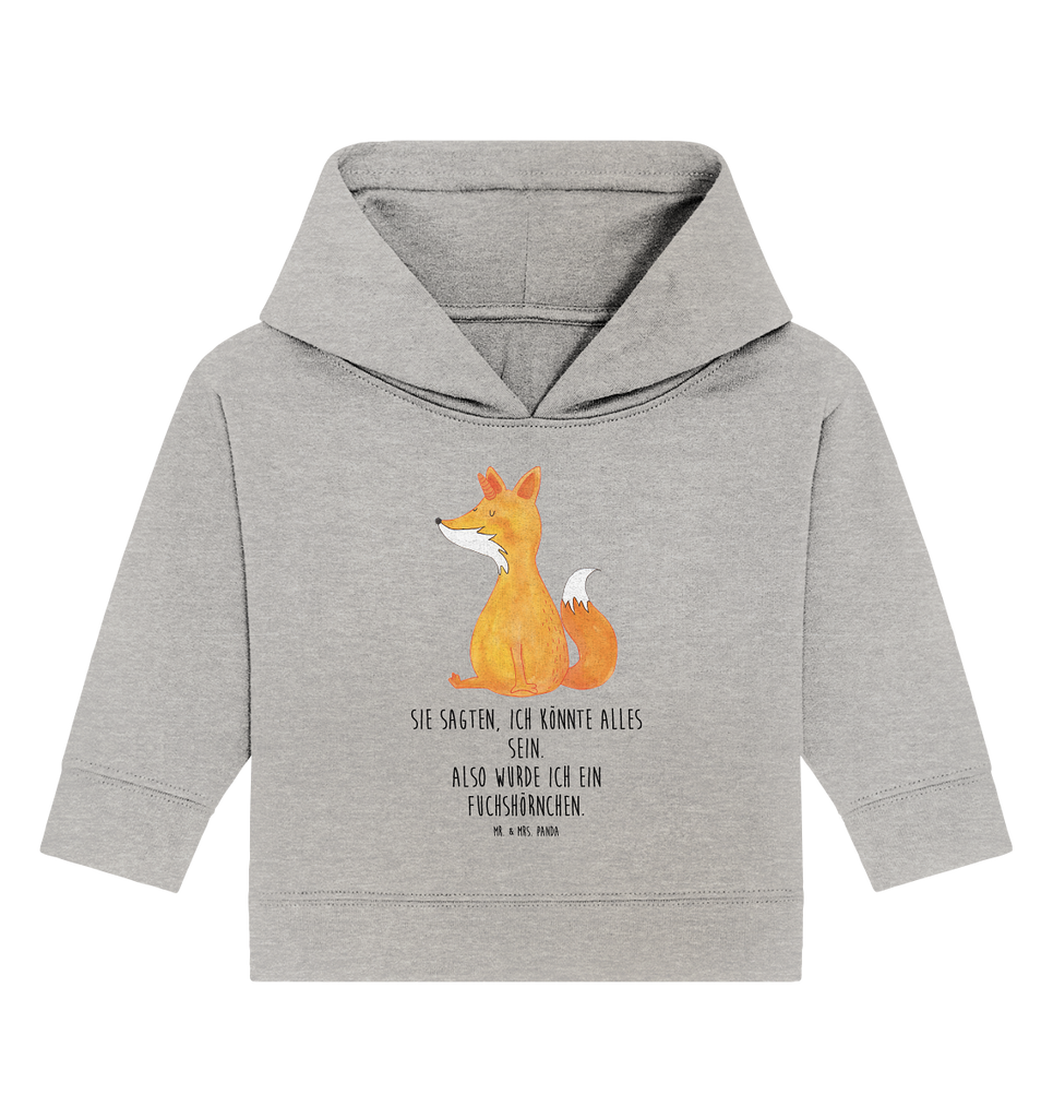 Organic Baby Hoodie Fuchshörnchen Baby Kapuzenshirt, Baby Kapuzensweatshirt, Baby Hoodie, Baby Pullover, Einhorn, Einhörner, Einhorn Deko, Pegasus, Unicorn, Fuchs, Unicorns, Fuchshörnchen, Fuchshorn, Foxycorn, Füchse