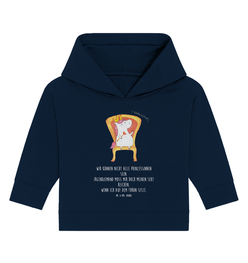 Organic Baby Hoodie Einhorn König Baby Kapuzenshirt, Baby Kapuzensweatshirt, Baby Hoodie, Baby Pullover, Einhorn, Einhörner, Einhorn Deko, Pegasus, Unicorn, König, Präsident, Bundeskanzler, Herrscher, Kaiser, Prinzessin, Krone