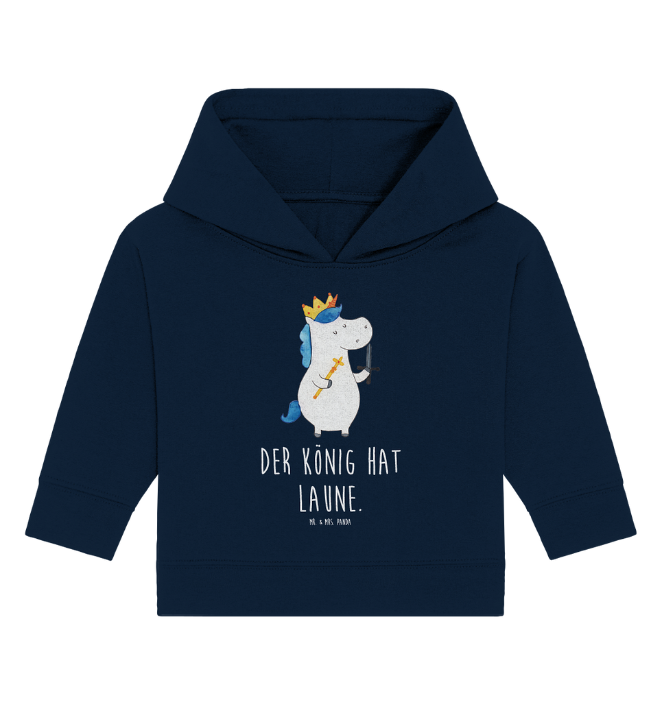 Organic Baby Hoodie Einhorn König mit Schwert Baby Kapuzenshirt, Baby Kapuzensweatshirt, Baby Hoodie, Baby Pullover, Einhorn, Einhörner, Einhorn Deko, Pegasus, Unicorn, König, Ritter, Mittelalter