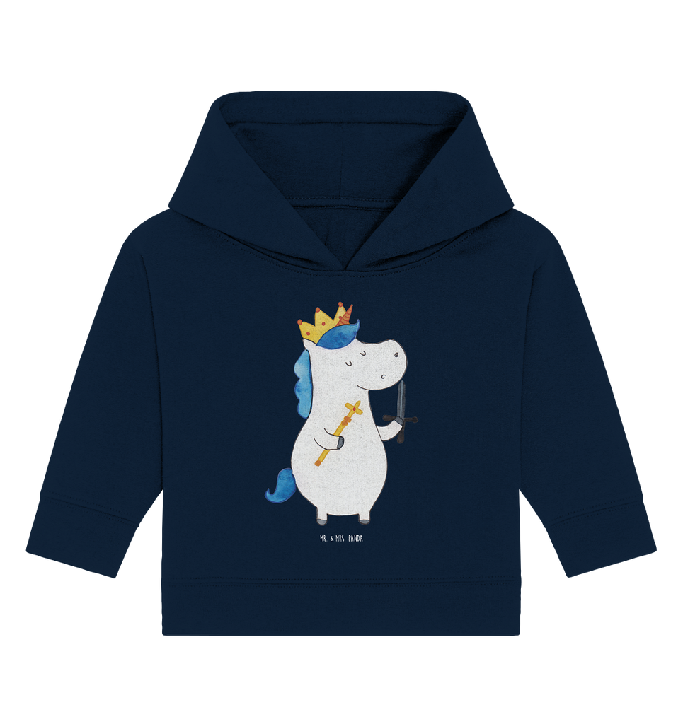Organic Baby Hoodie Einhorn König mit Schwert Baby Kapuzenshirt, Baby Kapuzensweatshirt, Baby Hoodie, Baby Pullover, Einhorn, Einhörner, Einhorn Deko, Pegasus, Unicorn, König, Ritter, Mittelalter