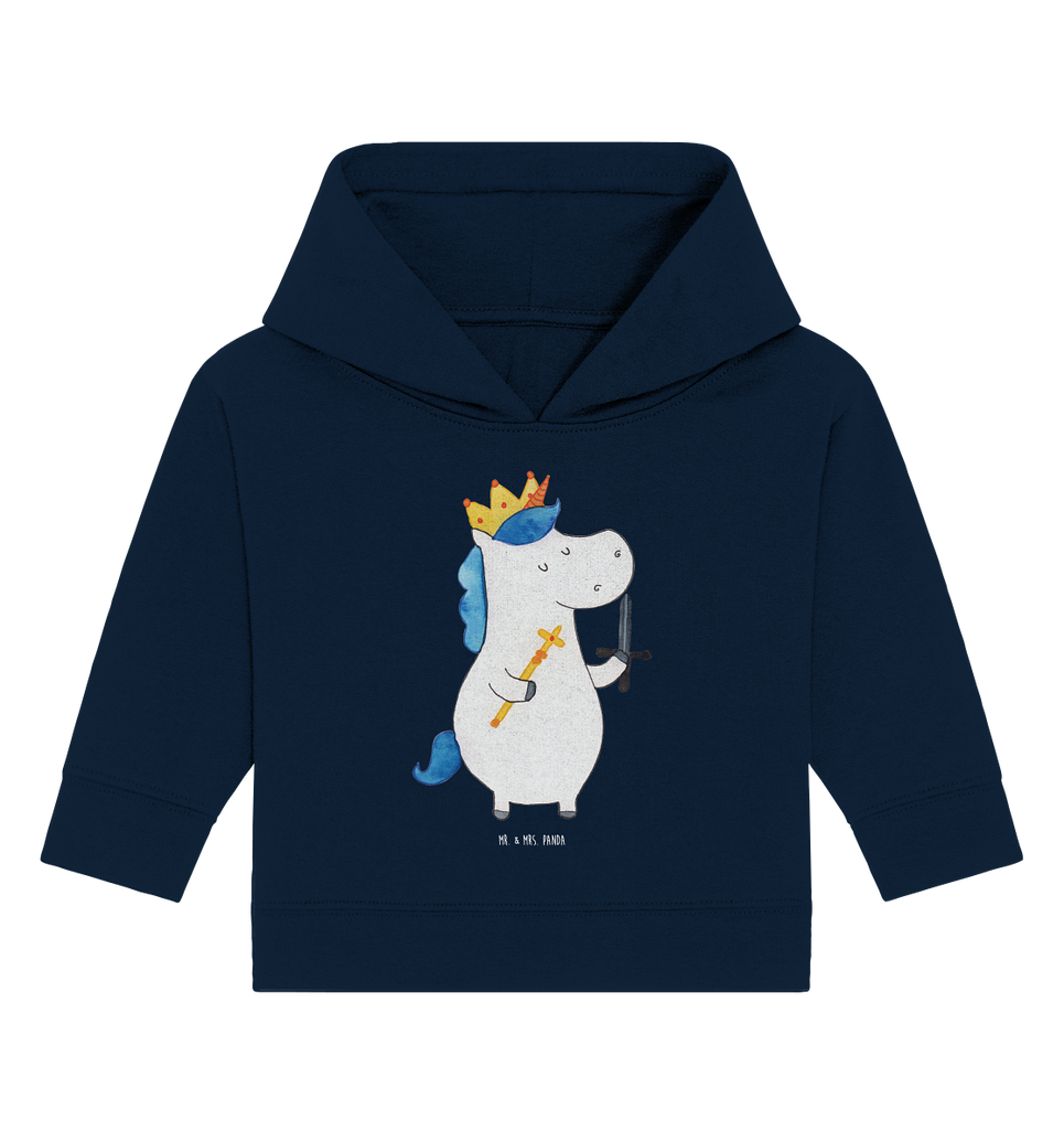Organic Baby Hoodie Einhorn König mit Schwert Baby Kapuzenshirt, Baby Kapuzensweatshirt, Baby Hoodie, Baby Pullover, Einhorn, Einhörner, Einhorn Deko, Pegasus, Unicorn, König, Ritter, Mittelalter