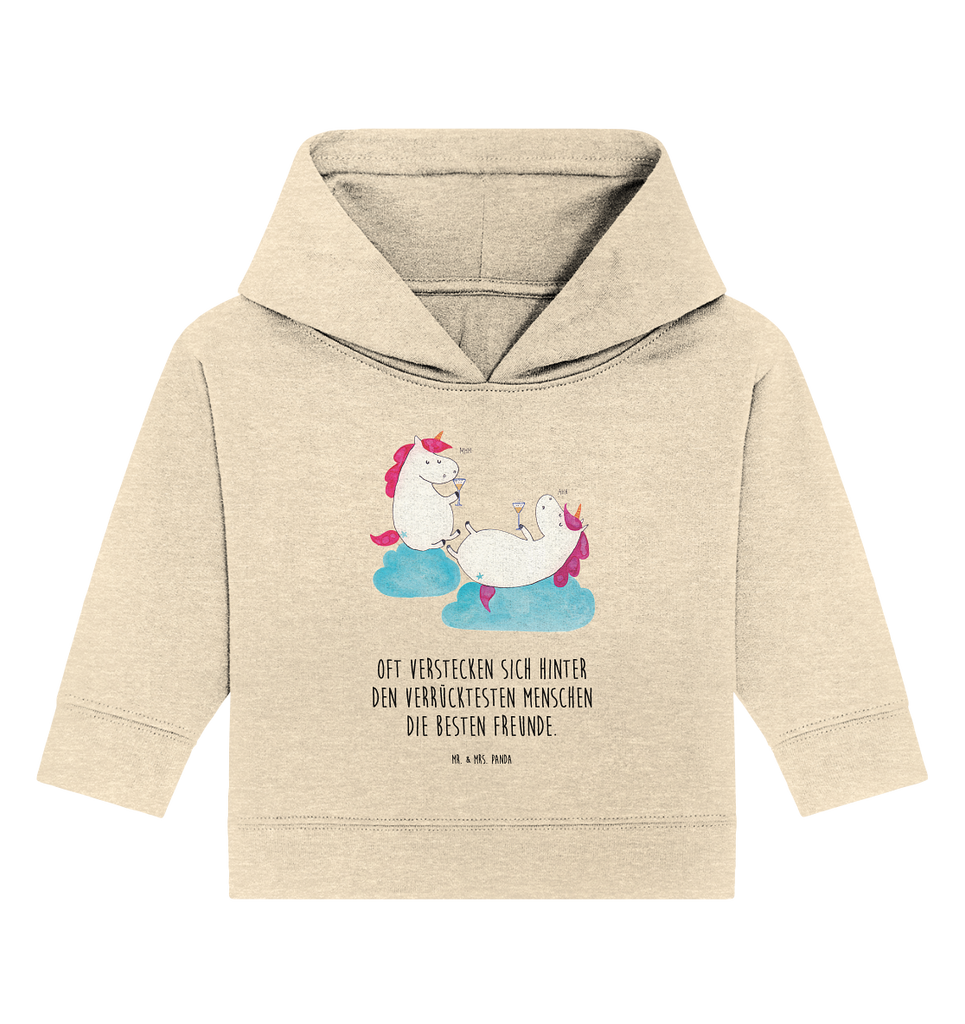 Organic Baby Hoodie Einhörner Sekt Baby Kapuzenshirt, Baby Kapuzensweatshirt, Baby Hoodie, Baby Pullover, Einhorn, Einhörner, Einhorn Deko, Pegasus, Unicorn, Freundinnen, Freundin, BFF, Sekt, Mädelsabend, Spaß, Party, Korken, Anstoßen, Beste