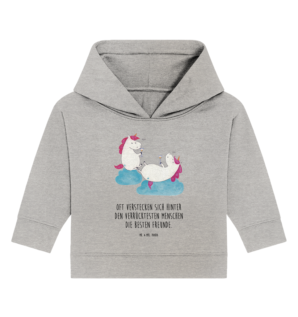 Organic Baby Hoodie Einhörner Sekt Baby Kapuzenshirt, Baby Kapuzensweatshirt, Baby Hoodie, Baby Pullover, Einhorn, Einhörner, Einhorn Deko, Pegasus, Unicorn, Freundinnen, Freundin, BFF, Sekt, Mädelsabend, Spaß, Party, Korken, Anstoßen, Beste