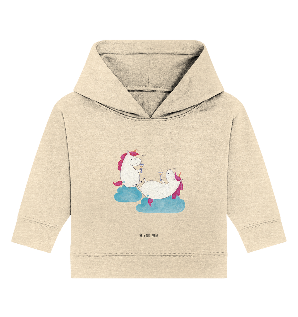 Organic Baby Hoodie Einhörner Sekt Baby Kapuzenshirt, Baby Kapuzensweatshirt, Baby Hoodie, Baby Pullover, Einhorn, Einhörner, Einhorn Deko, Pegasus, Unicorn, Freundinnen, Freundin, BFF, Sekt, Mädelsabend, Spaß, Party, Korken, Anstoßen, Beste