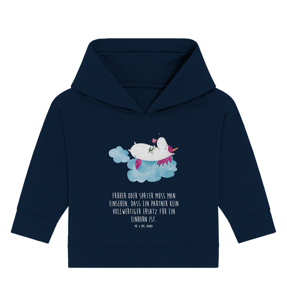 Organic Baby Hoodie Einhorn verliebt auf Wolke Baby Kapuzenshirt, Baby Kapuzensweatshirt, Baby Hoodie, Baby Pullover, Einhorn, Einhörner, Einhorn Deko, Pegasus, Unicorn, verliebt, Liebe, Liebesbeweis, Freundin, Wolke