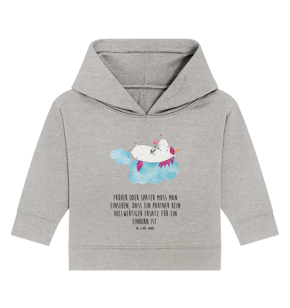 Organic Baby Hoodie Einhorn verliebt auf Wolke Baby Kapuzenshirt, Baby Kapuzensweatshirt, Baby Hoodie, Baby Pullover, Einhorn, Einhörner, Einhorn Deko, Pegasus, Unicorn, verliebt, Liebe, Liebesbeweis, Freundin, Wolke