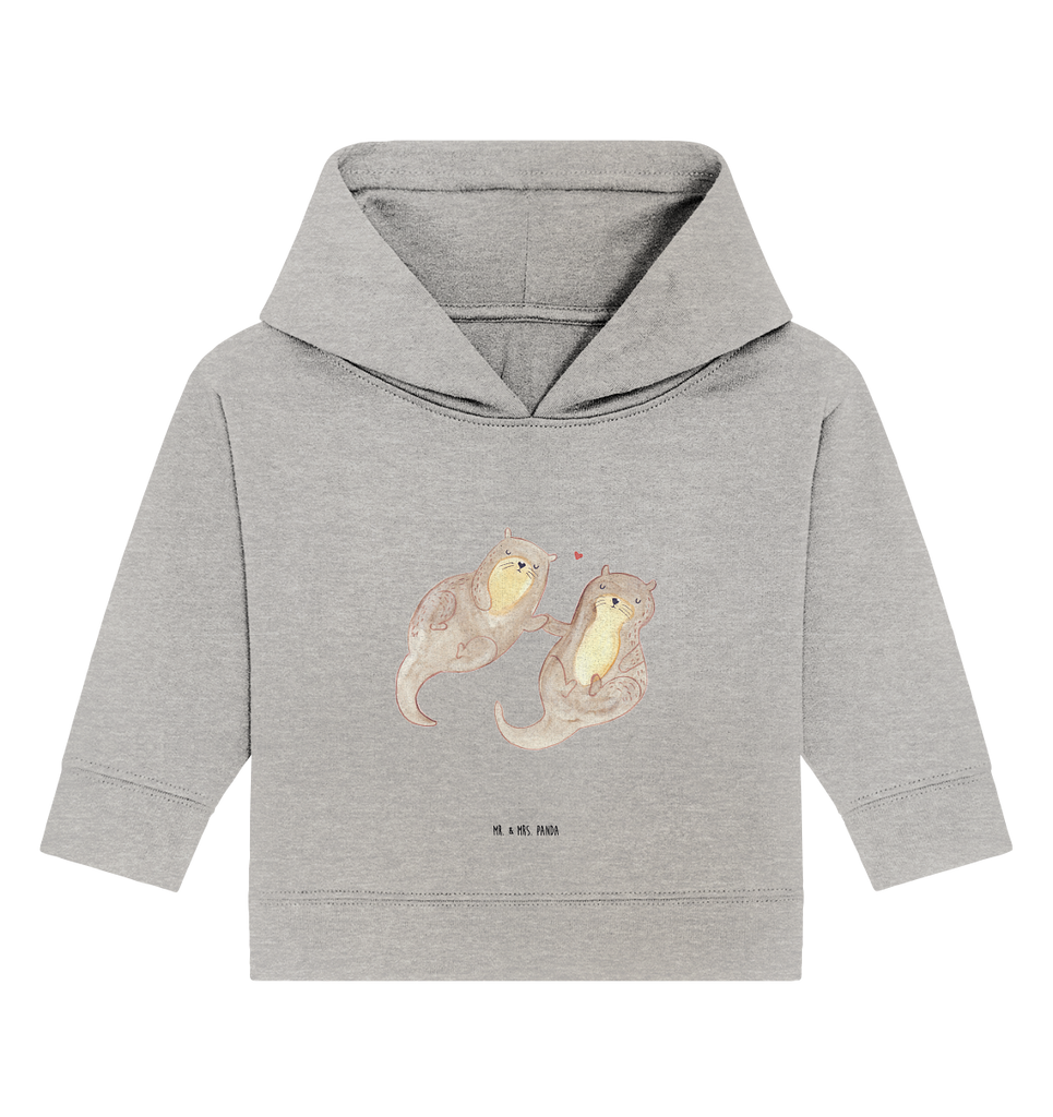 Organic Baby Hoodie Otter händchenhaltend Baby Kapuzenshirt, Baby Kapuzensweatshirt, Baby Hoodie, Baby Pullover, Otter, Fischotter, Seeotter, Otter Seeotter See Otter