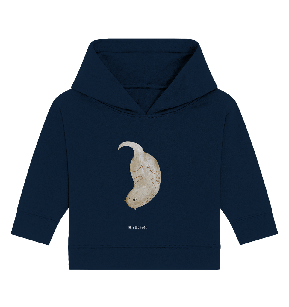 Organic Baby Hoodie Otter kopfüber Baby Kapuzenshirt, Baby Kapuzensweatshirt, Baby Hoodie, Baby Pullover, Otter, Fischotter, Seeotter, Otter Seeotter See Otter