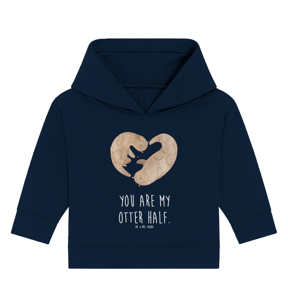 Organic Baby Hoodie Otter Herz Baby Kapuzenshirt, Baby Kapuzensweatshirt, Baby Hoodie, Baby Pullover, Otter, Fischotter, Seeotter, Liebe, Herz, Liebesbeweis, Liebesgeschenk, Bessere Hälfte, Love you, Jahrestag, Hochzeitstag, Verlobung, gemeinsames Leben