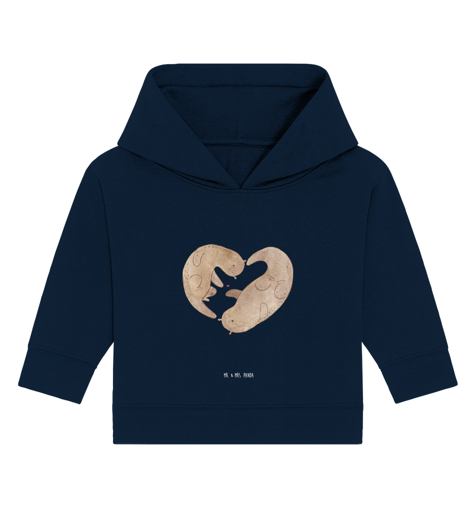 Organic Baby Hoodie Otter Herz Baby Kapuzenshirt, Baby Kapuzensweatshirt, Baby Hoodie, Baby Pullover, Otter, Fischotter, Seeotter, Liebe, Herz, Liebesbeweis, Liebesgeschenk, Bessere Hälfte, Love you, Jahrestag, Hochzeitstag, Verlobung, gemeinsames Leben
