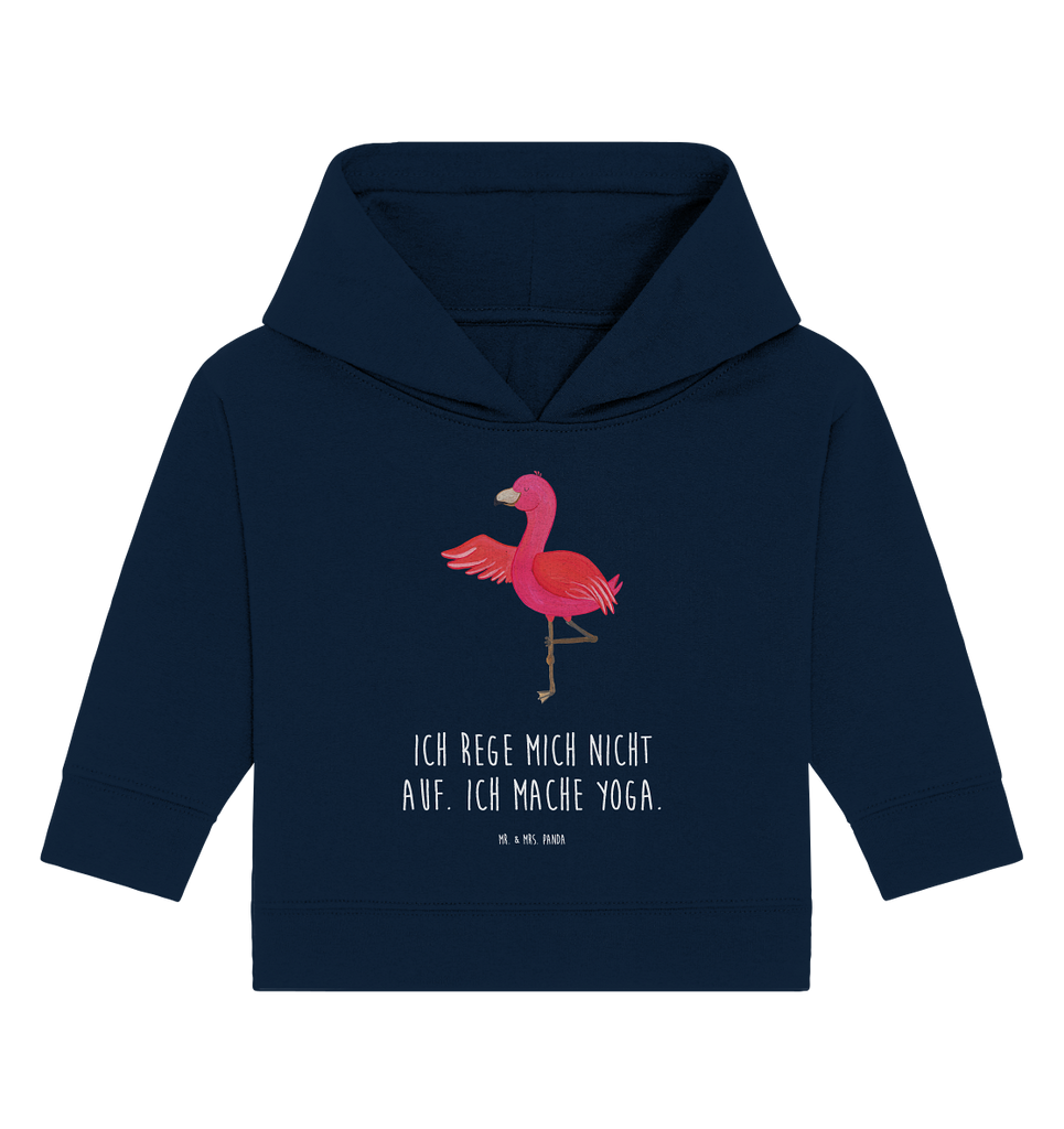 Organic Baby Hoodie Flamingo Yoga Baby Kapuzenshirt, Baby Kapuzensweatshirt, Baby Hoodie, Baby Pullover, Flamingo, Vogel, Yoga, Namaste, Achtsamkeit, Yoga-Übung, Entspannung, Ärger, Aufregen, Tiefenentspannung