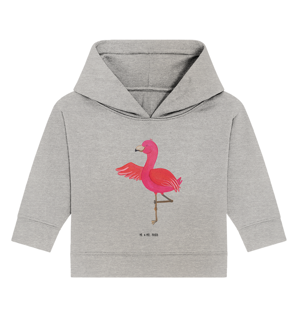Organic Baby Hoodie Flamingo Yoga Baby Kapuzenshirt, Baby Kapuzensweatshirt, Baby Hoodie, Baby Pullover, Flamingo, Vogel, Yoga, Namaste, Achtsamkeit, Yoga-Übung, Entspannung, Ärger, Aufregen, Tiefenentspannung