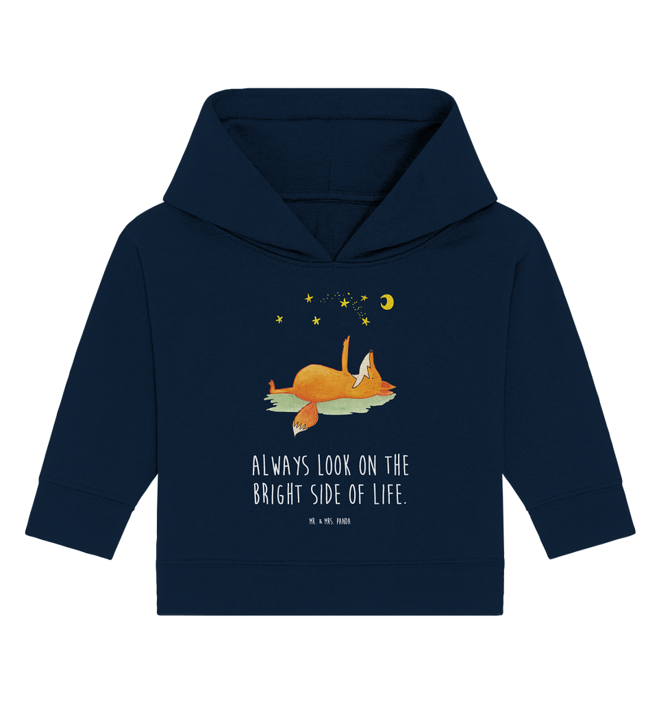 Organic Baby Hoodie Fuchs Sterne Baby Kapuzenshirt, Baby Kapuzensweatshirt, Baby Hoodie, Baby Pullover, Fuchs, Füchse, tröstende Worte, Spruch positiv, Spruch schön, Romantik, Always Look on the Bright Side of Life