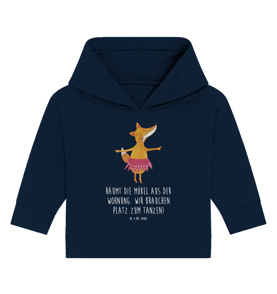 Organic Baby Hoodie Fuchs Ballerina Baby Kapuzenshirt, Baby Kapuzensweatshirt, Baby Hoodie, Baby Pullover, Fuchs, Fuchs Spruch, Füchse, Füchsin, Ballerina, Ballett, Tänzerin, Tanzen, Party, Einladung, Geburtstag