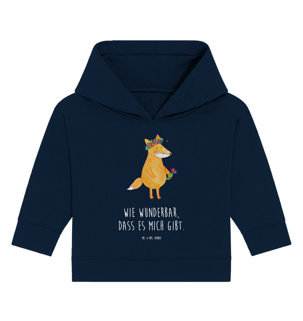 Organic Baby Hoodie Fuchs Blumenliebe Baby Kapuzenshirt, Baby Kapuzensweatshirt, Baby Hoodie, Baby Pullover, Fuchs, Füchse, Fox, Liebe, Freundin, Fuchsmädchen, Blumenmädchen, Freundinnen, Liebesbeweis, Blume, Blumen, Motivation, Freude, ich, mich, Selbstliebe