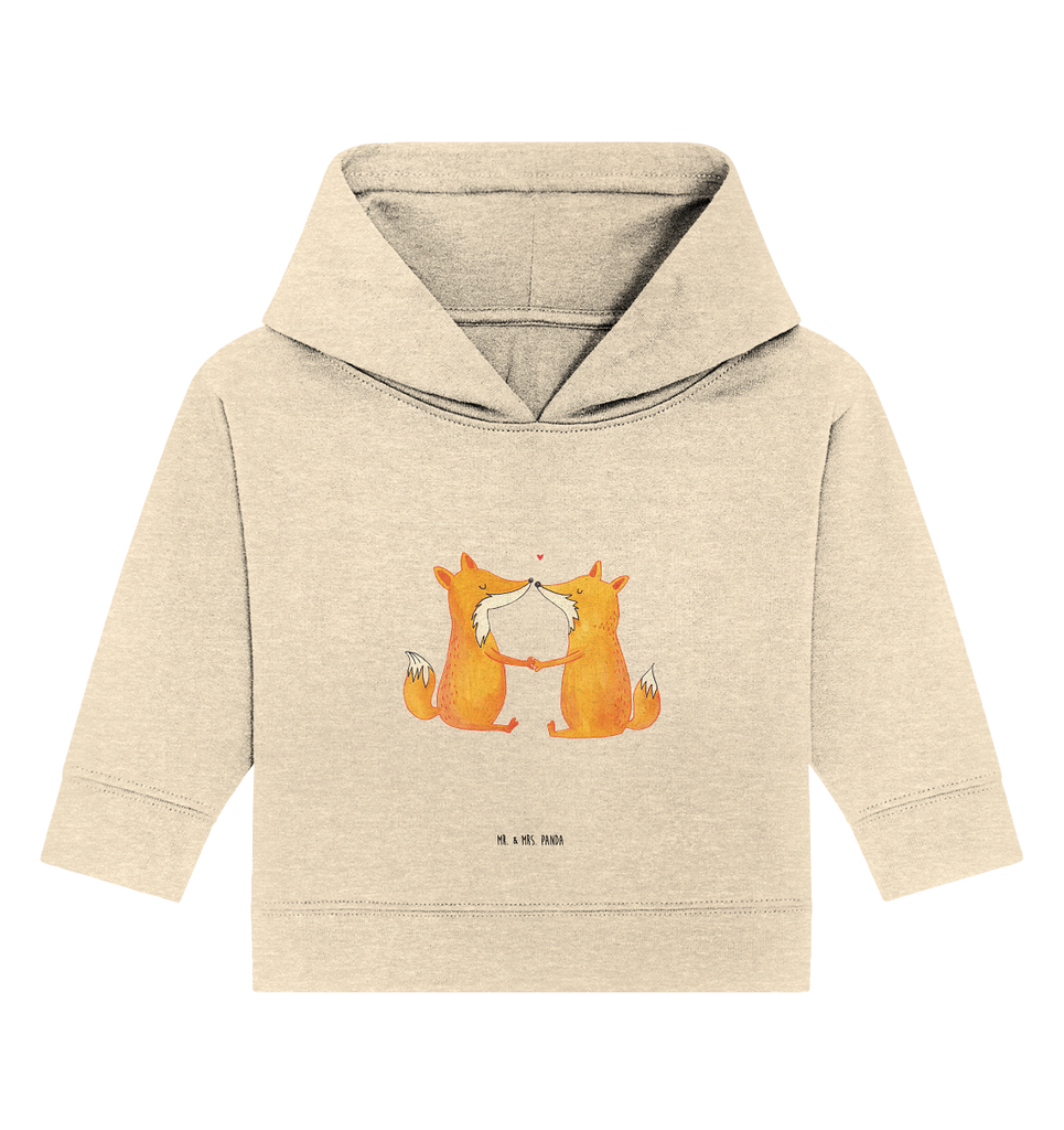 Organic Baby Hoodie Füchse Liebe Baby Kapuzenshirt, Baby Kapuzensweatshirt, Baby Hoodie, Baby Pullover, Fuchs, Füchse, Fox, Liebe, Liebespaar, Paar, Partner, Freundin, Freund, Ehe, Verlobte, Ehemann, Ehefrau, Liebesbeweis