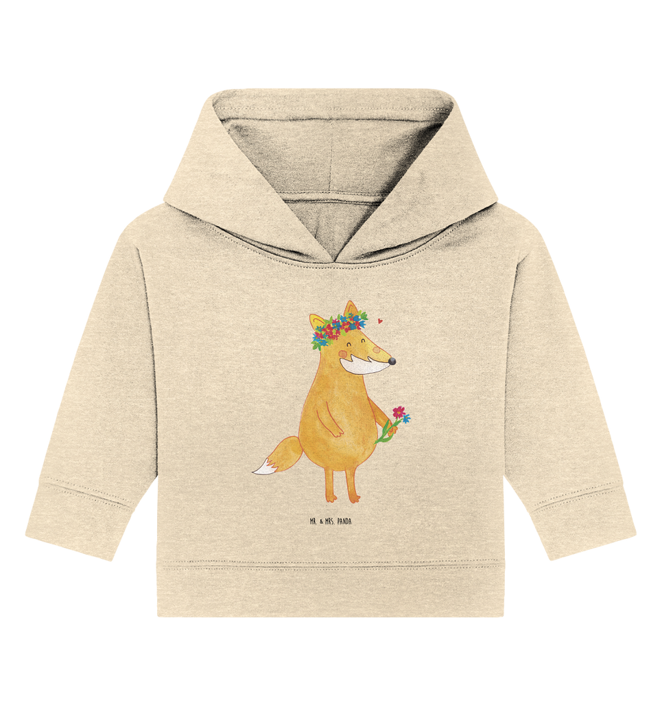 Organic Baby Hoodie Fuchs Blumenliebe Baby Kapuzenshirt, Baby Kapuzensweatshirt, Baby Hoodie, Baby Pullover, Fuchs, Füchse, Fox, Liebe, Freundin, Fuchsmädchen, Blumenmädchen, Freundinnen, Liebesbeweis, Blume, Blumen, Motivation, Freude, ich, mich, Selbstliebe