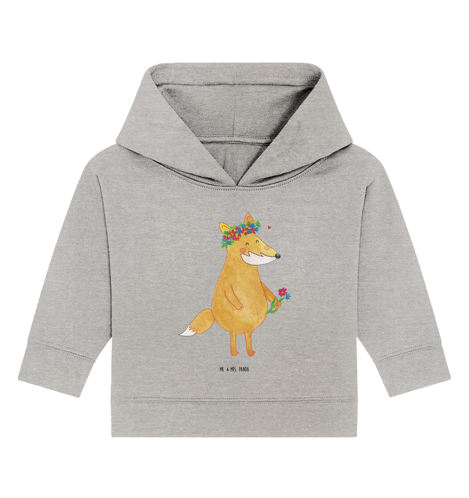 Organic Baby Hoodie Fuchs Blumenliebe Baby Kapuzenshirt, Baby Kapuzensweatshirt, Baby Hoodie, Baby Pullover, Fuchs, Füchse, Fox, Liebe, Freundin, Fuchsmädchen, Blumenmädchen, Freundinnen, Liebesbeweis, Blume, Blumen, Motivation, Freude, ich, mich, Selbstliebe