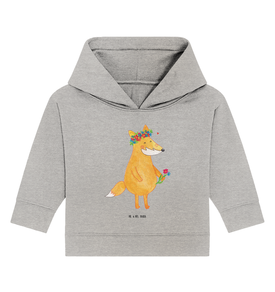 Organic Baby Hoodie Fuchs Blumenliebe Baby Kapuzenshirt, Baby Kapuzensweatshirt, Baby Hoodie, Baby Pullover, Fuchs, Füchse, Fox, Liebe, Freundin, Fuchsmädchen, Blumenmädchen, Freundinnen, Liebesbeweis, Blume, Blumen, Motivation, Freude, ich, mich, Selbstliebe