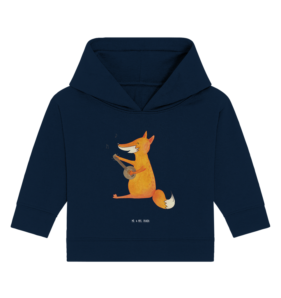Organic Baby Hoodie Fuchs Gitarre Baby Kapuzenshirt, Baby Kapuzensweatshirt, Baby Hoodie, Baby Pullover, Fuchs, Füchse, Geschenk Musiker, Musik Spruch, Musikerin, Sänger, Sängerin, Gitarre