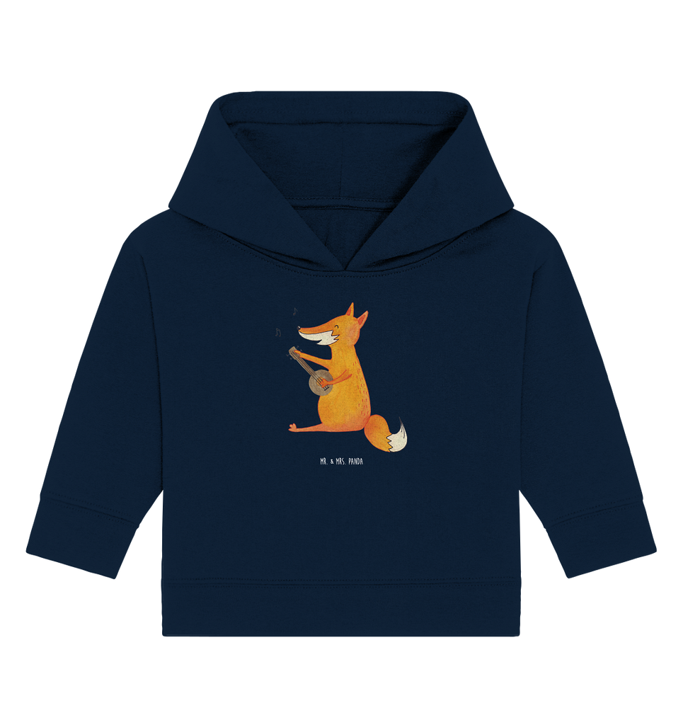Organic Baby Hoodie Fuchs Gitarre Baby Kapuzenshirt, Baby Kapuzensweatshirt, Baby Hoodie, Baby Pullover, Fuchs, Füchse, Geschenk Musiker, Musik Spruch, Musikerin, Sänger, Sängerin, Gitarre