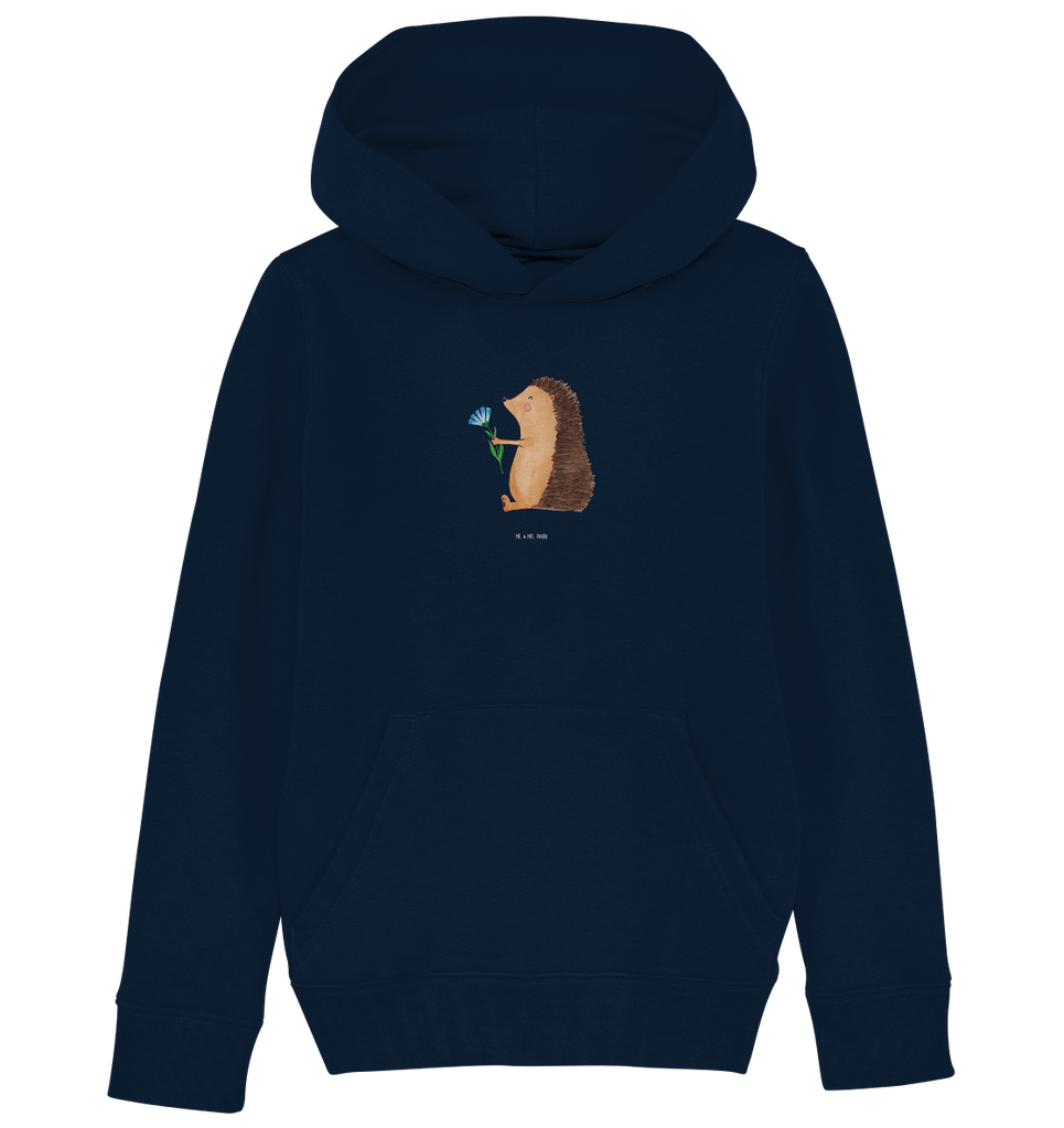 Organic Kinder Hoodie Igel mit Blume süße Tiermotive, gute Laune, lustige Sprüche, Tiere, Igel, Gute Besserung, Genesungswünsche, Krankheit, Krankenhaus, krank, Besuch