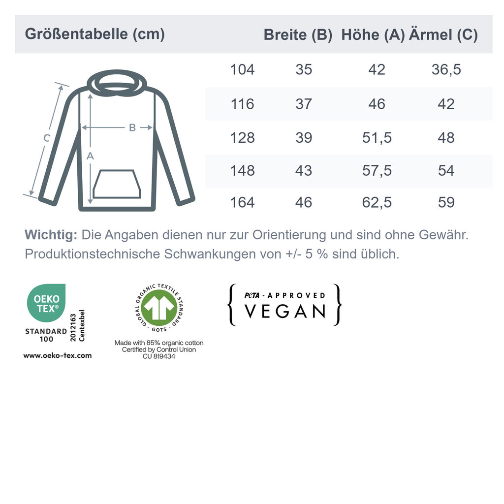 Organic Kinder Hoodie Kaffee Bohne süße Tiermotive, gute Laune, lustige Sprüche, Tiere, Kaffee, Kaffeebohne, Genuss, Zufriedenheit, Glück