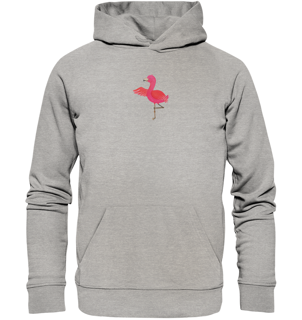 Organic Hoodie Flamingo Yoga Hoodie, Öko-Hoodie, Kapuzenpullover, Unisex, Männer Hoodie, Frauen Hoodie, Männer Kapuzenpullover, Frauen Kapuzenpullover, Oberteil, Flamingo, Vogel, Yoga, Namaste, Achtsamkeit, Yoga-Übung, Entspannung, Ärger, Aufregen, Tiefenentspannung