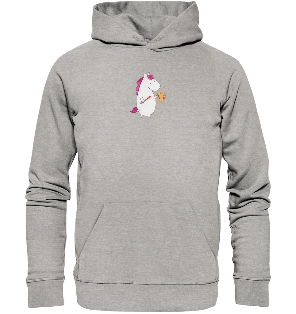 Organic Hoodie Einhorn Künstler Hoodie, Öko-Hoodie, Kapuzenpullover, Unisex, Männer Hoodie, Frauen Hoodie, Männer Kapuzenpullover, Frauen Kapuzenpullover, Oberteil, Einhorn, Einhörner, Einhorn Deko, Pegasus, Unicorn, Englisch, Künstler, Artist, Malen, Zeichnen, Welt, Farbe, Stift, Pinsel, Geschenk, Maler