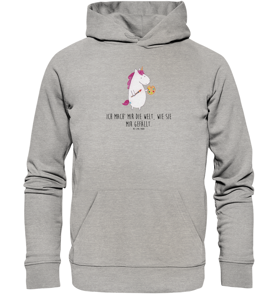 Organic Hoodie Einhorn Künstler Hoodie, Öko-Hoodie, Kapuzenpullover, Unisex, Männer Hoodie, Frauen Hoodie, Männer Kapuzenpullover, Frauen Kapuzenpullover, Oberteil, Einhorn, Einhörner, Einhorn Deko, Pegasus, Unicorn, Englisch, Künstler, Artist, Malen, Zeichnen, Welt, Farbe, Stift, Pinsel, Geschenk, Maler