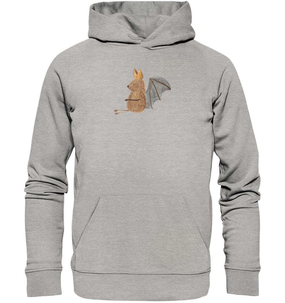 Organic Hoodie Fledermaus sitzend Hoodie, Öko-Hoodie, Kapuzenpullover, Unisex, Männer Hoodie, Frauen Hoodie, Männer Kapuzenpullover, Frauen Kapuzenpullover, Oberteil, Tiermotive, Gute Laune, lustige Sprüche, Tiere, Fledermaus, Fledermäuse, Motivation, entspannen