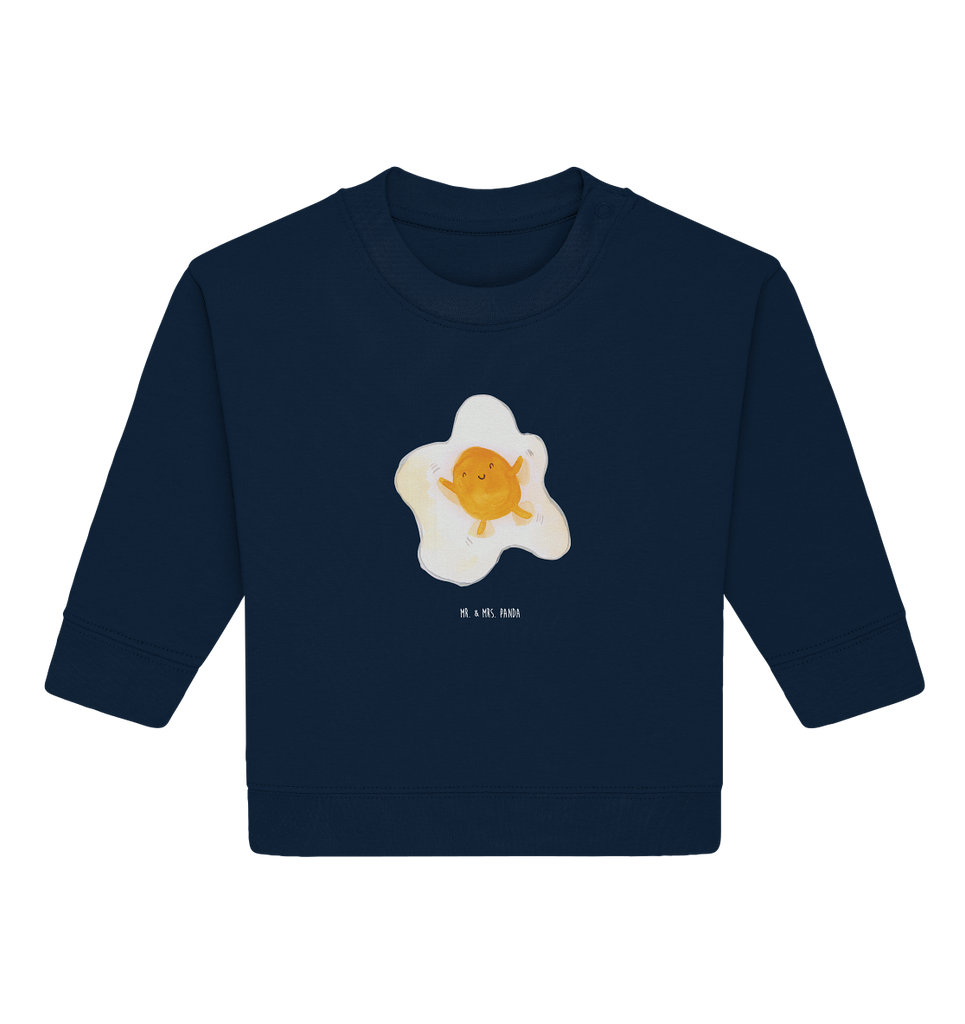 Organic Baby Pullover Spiegelei Wunderschöner Baby Pullover /Sweatshirt von Mr. & Mrs. Panda <br /><br />Material: <br />- 85 % Baumwolle (Bio-Qualität, ringgesponnen, gekämmt)<br />- 15 % Polyester (recycelt)</li><li>Grammatur: 280 g/m²<br />- Schnitt: normale Passform</li><li>Eingesetzte Ärmel<br />- Knopfleiste mit 1 gleichfarbigen Druckknopf und 1 verdeckten Druckknopf an Schulter für einfacheres Anziehen, Tiermotive, Gute Laune, lustige Sprüche, Tiere, Ei, Spiegelei, Schön, Tag, Glücklich, Liebe
