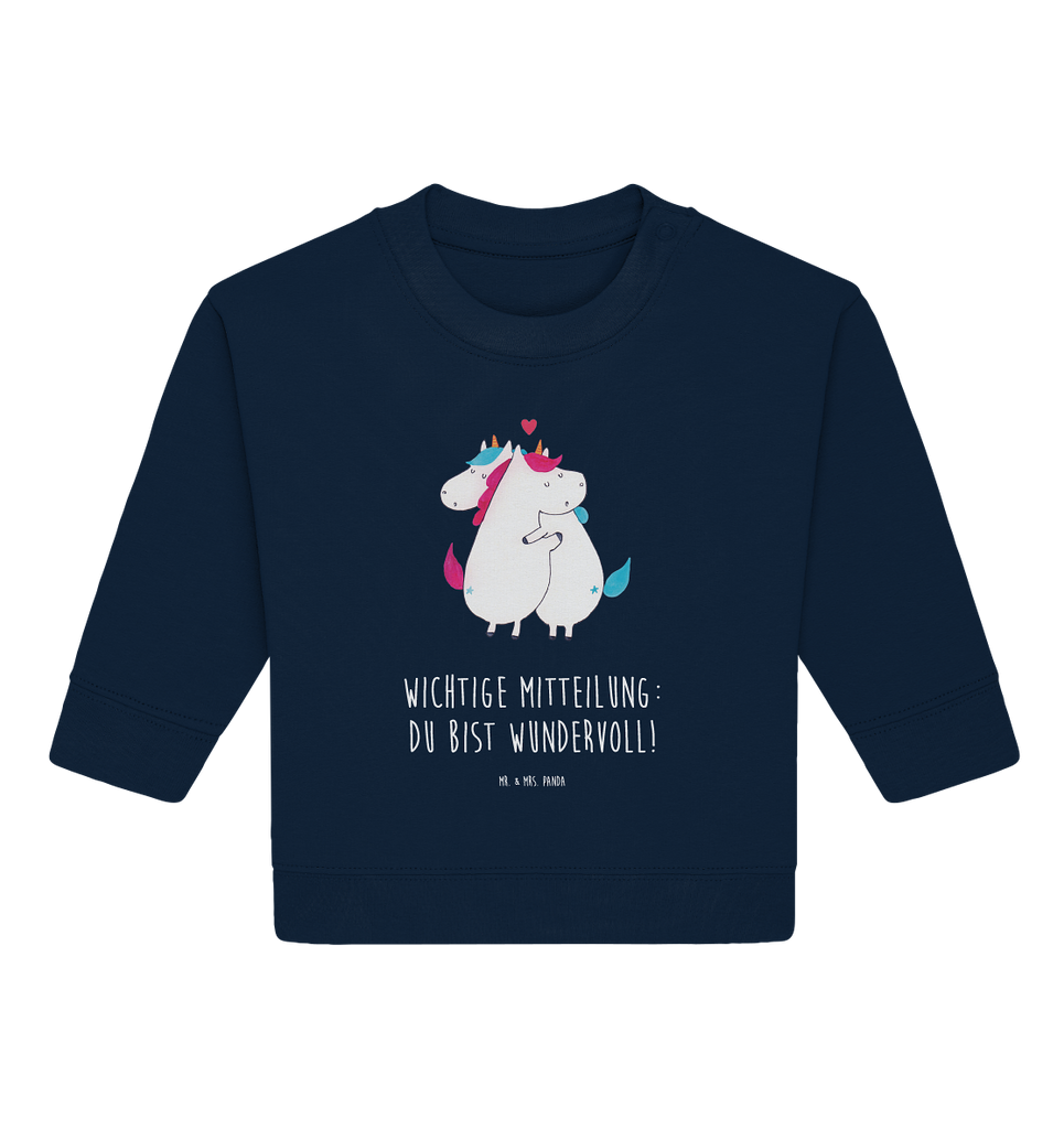 Organic Baby Pullover Einhorn Mitteilung