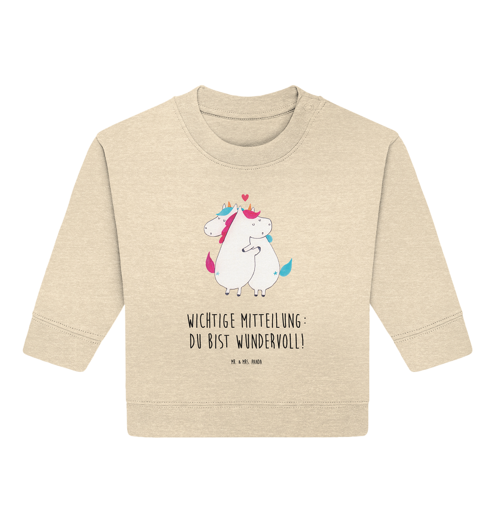 Organic Baby Pullover Einhorn Mitteilung