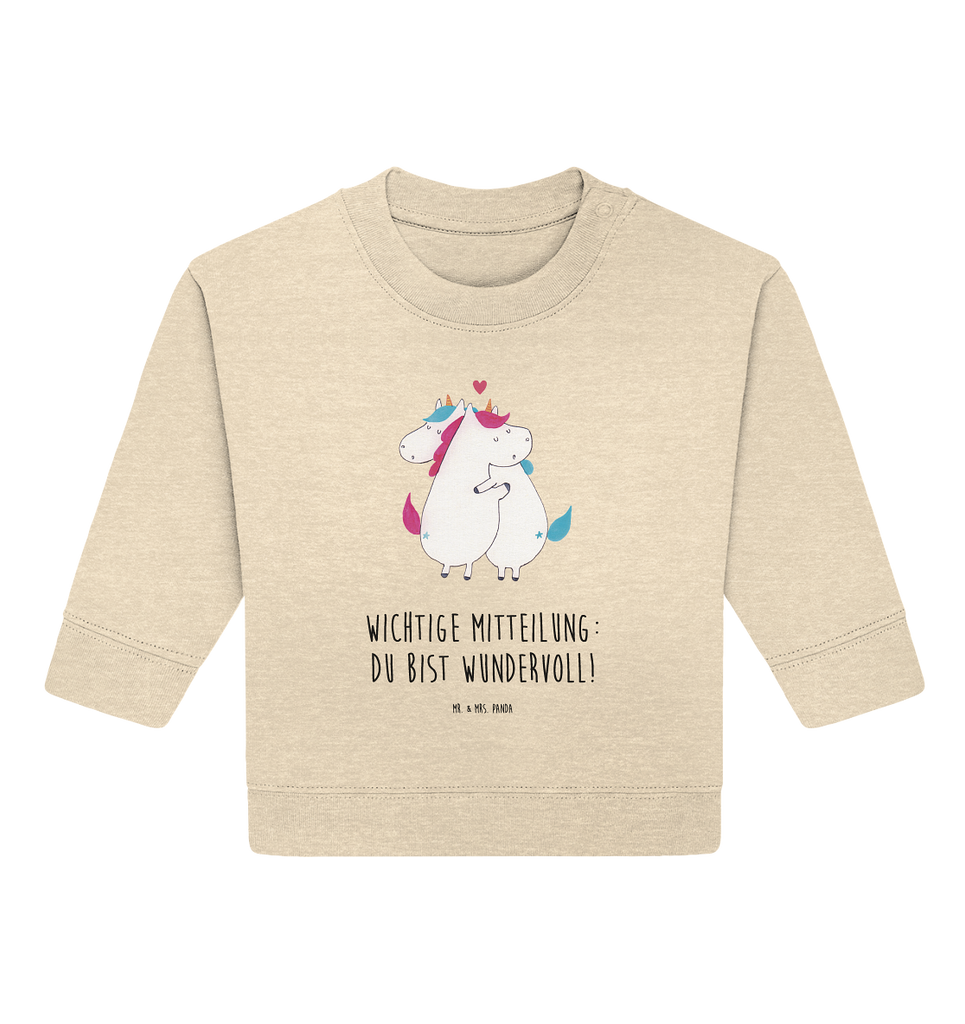 Organic Baby Pullover Einhorn Mitteilung