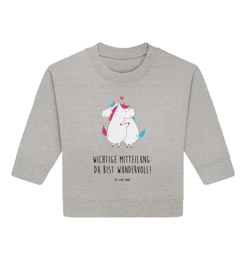 Organic Baby Pullover Einhorn Mitteilung
