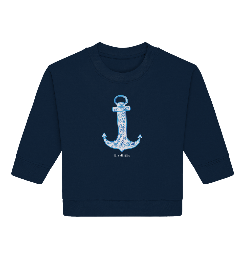 Organic Baby Pullover Anker Blau