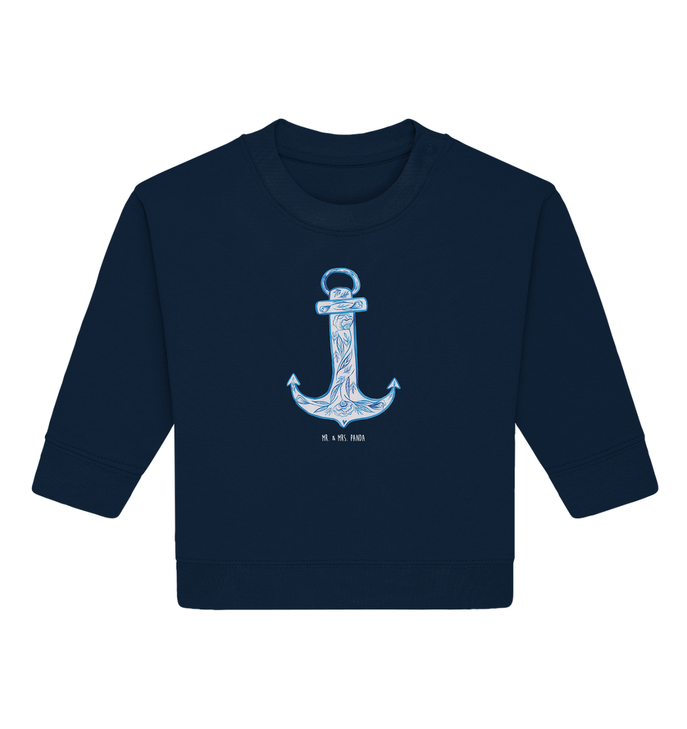 Organic Baby Pullover Anker Blau