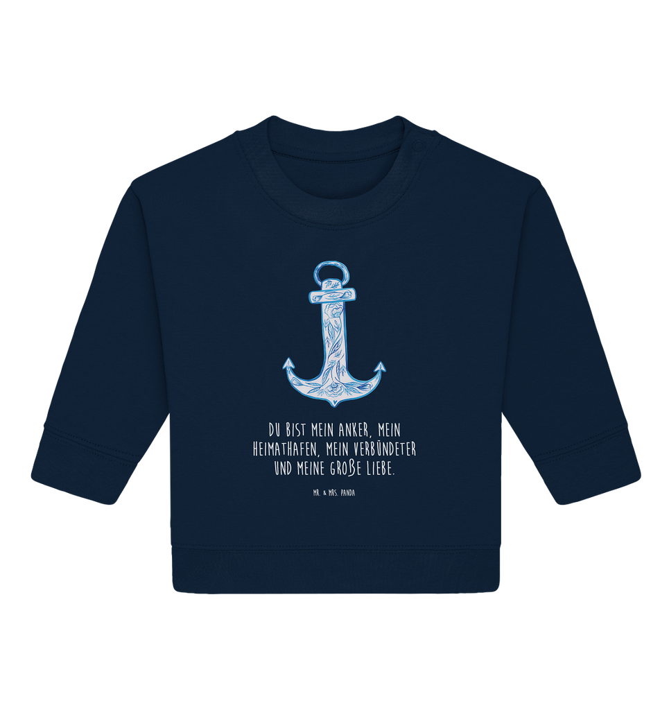 Organic Baby Pullover Anker Blau