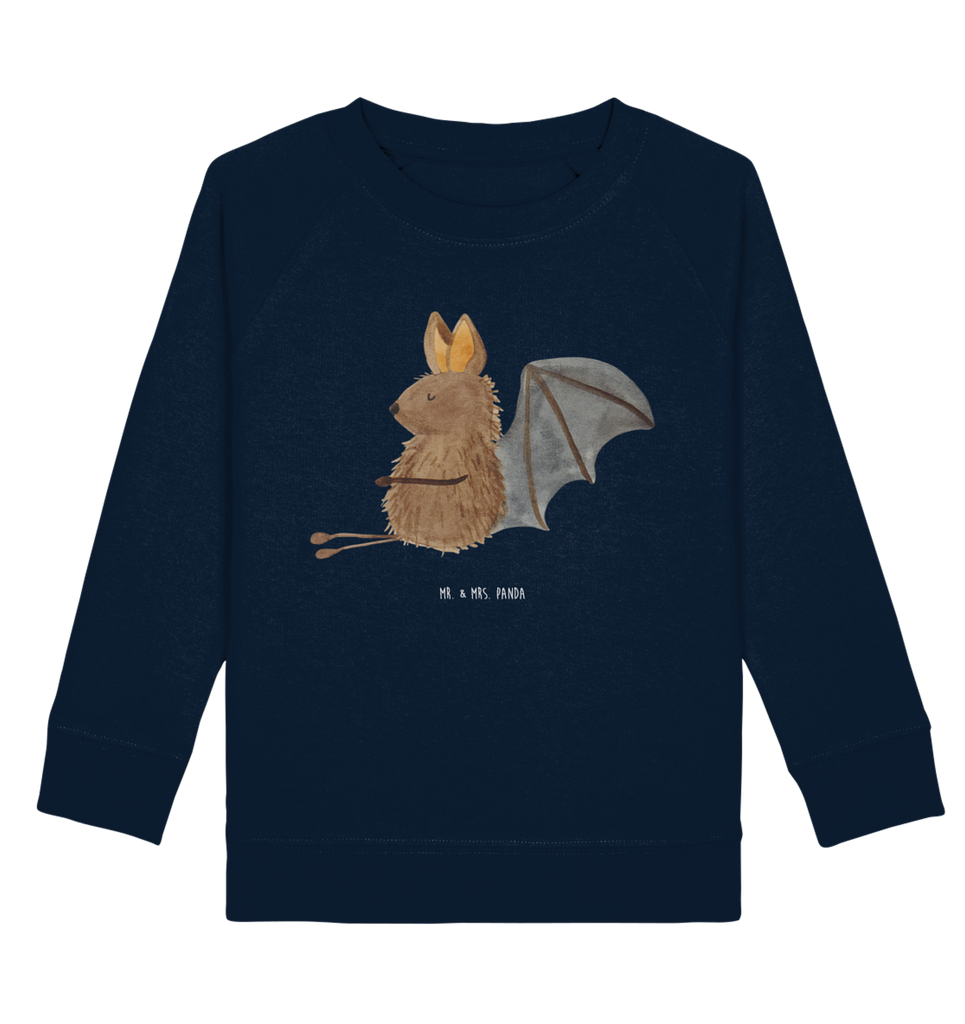 Organic Kinder Pullover Fledermaus sitzend Kinder Pullover, Kinder Sweatshirt, Jungen, Mädchen, süße Tiermotive, gute Laune, lustige Sprüche, Tiere, Fledermaus, Fledermäuse, Motivation, entspannen
